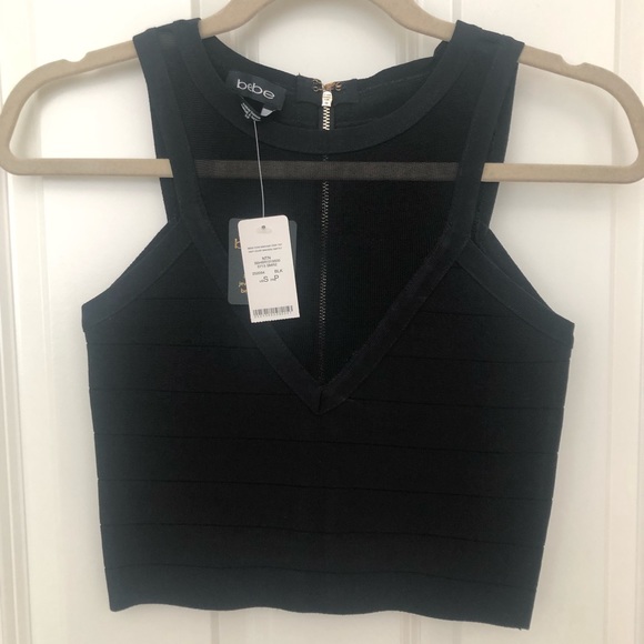 bebe Tops - NWT Bebe Midriff Bodycon Top